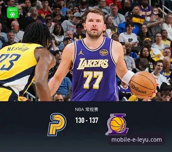 湖人客场力克步行者，东契奇43分领衔四将20+，乐鱼手机版移动端呈现数据盛宴